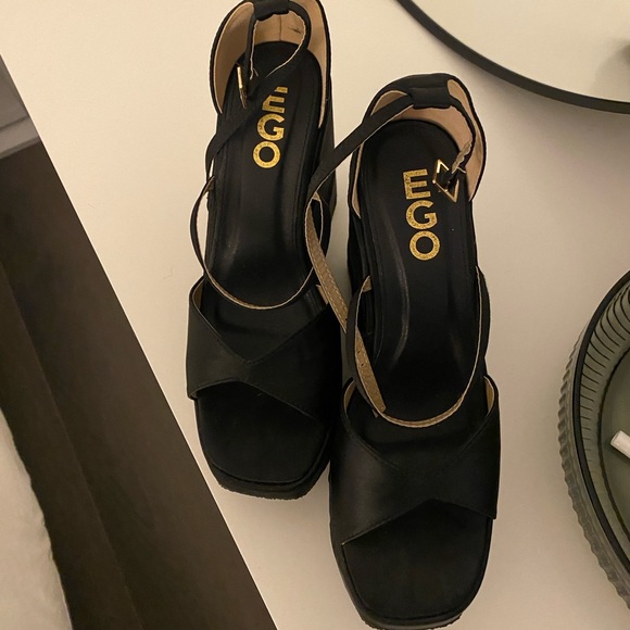 Ego Black Platform High Heel Shoes EU 41 - Picture 3 of 5